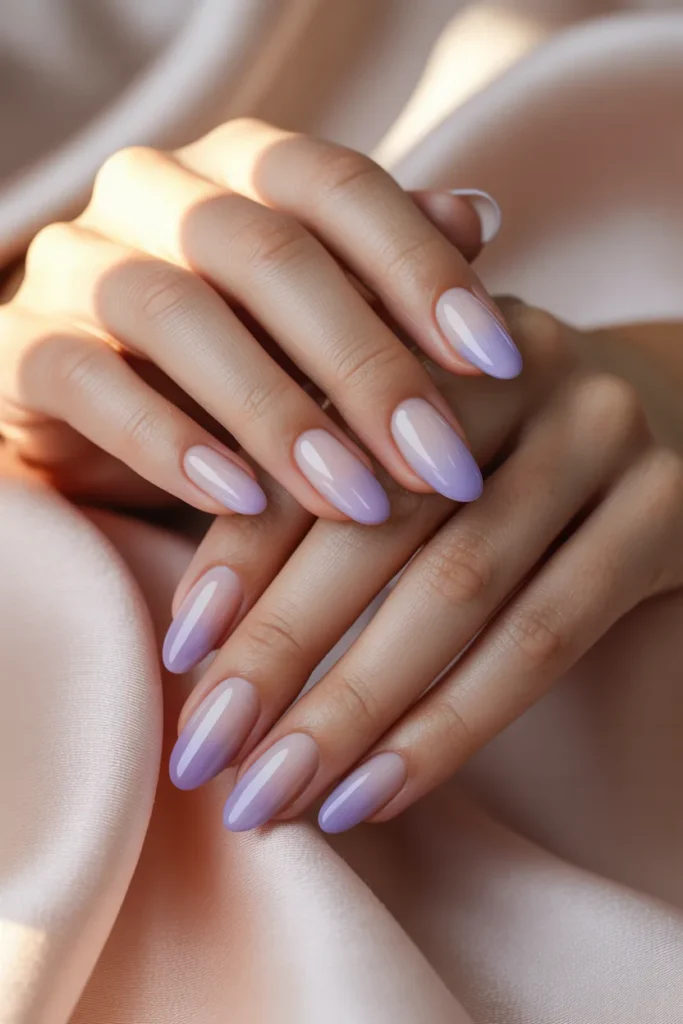 End of Summer Nails 16 15 Soft Lavender Ombre