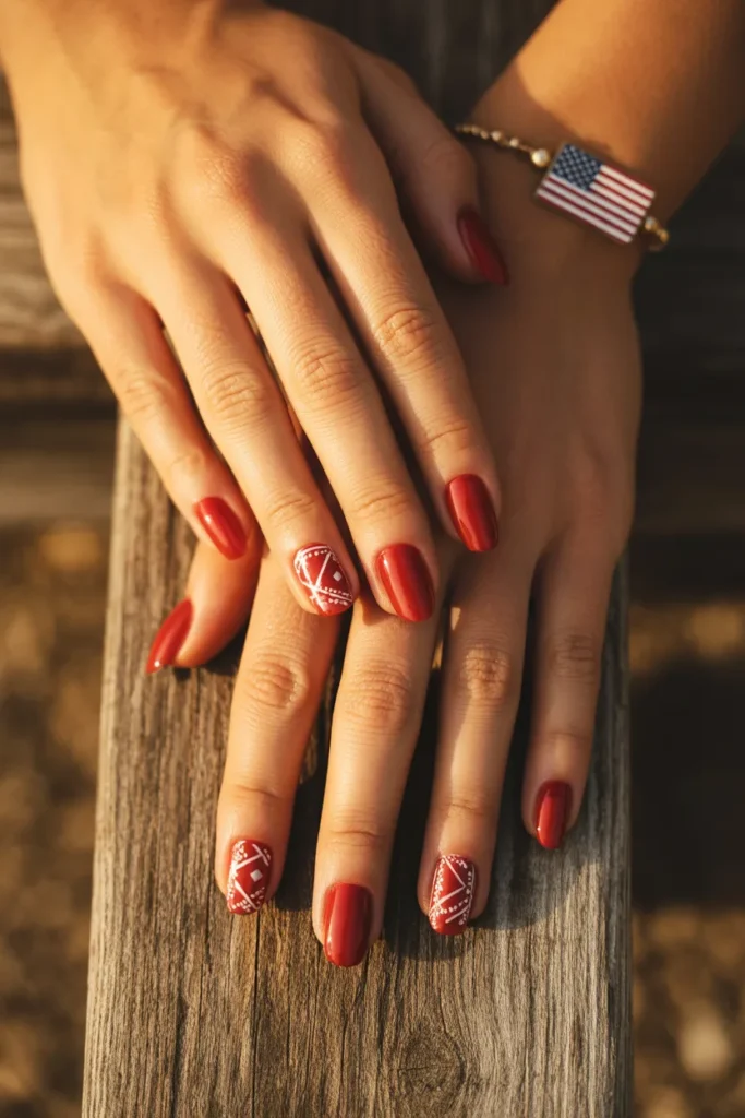 15. Country Festival Bandana Print Almond Nails