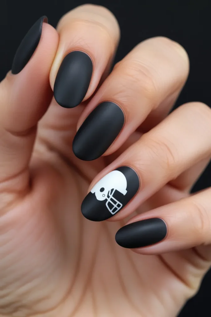 15. Football Nail Art Helmet Silhouette