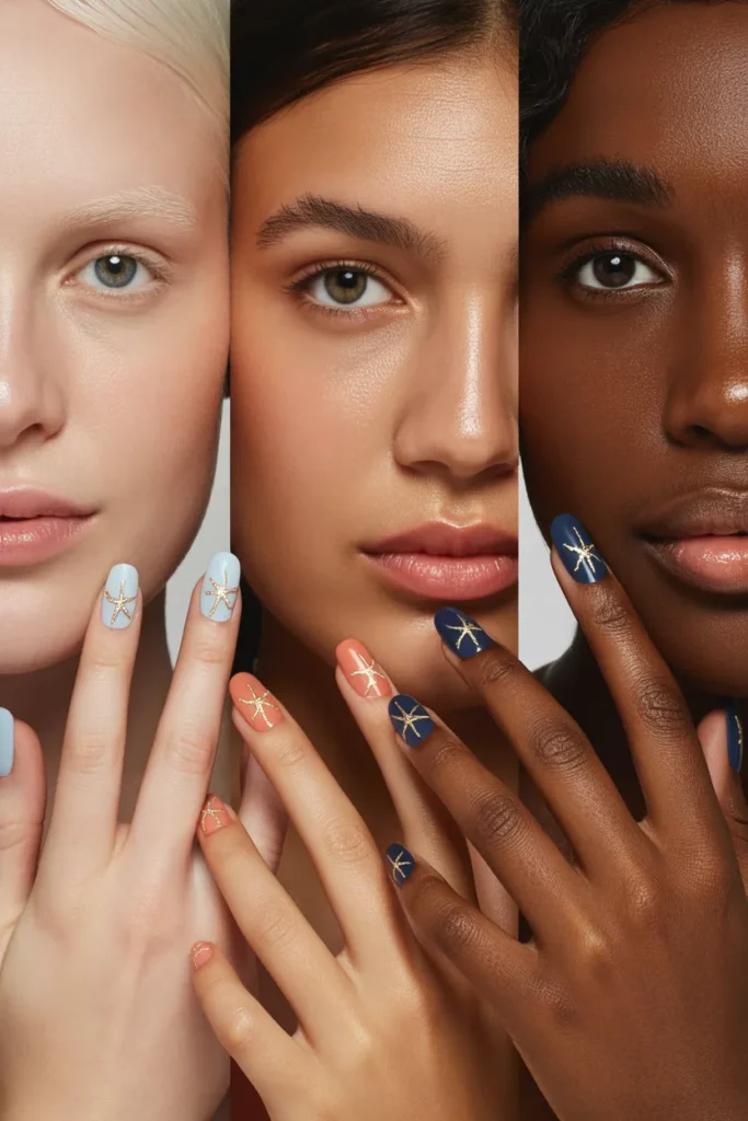 15. Starfish Nail Design by Skin Tone — Matching Right