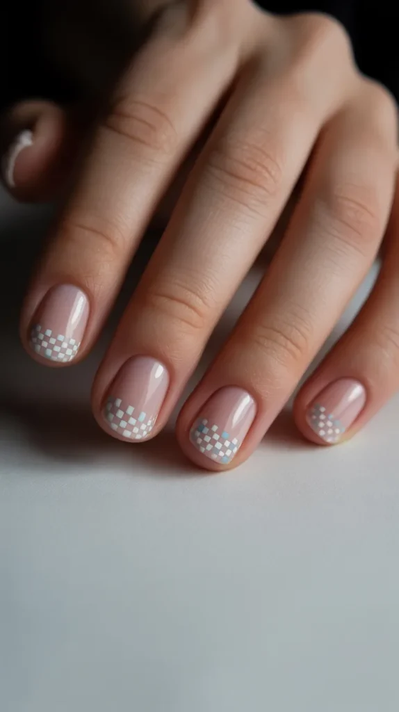 16. Press On Nails Pink — Baby Pink Simple Short
