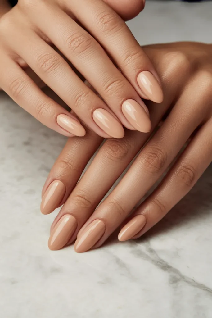 End of Summer Nails 18 17 Warm Nude Glazed Almond