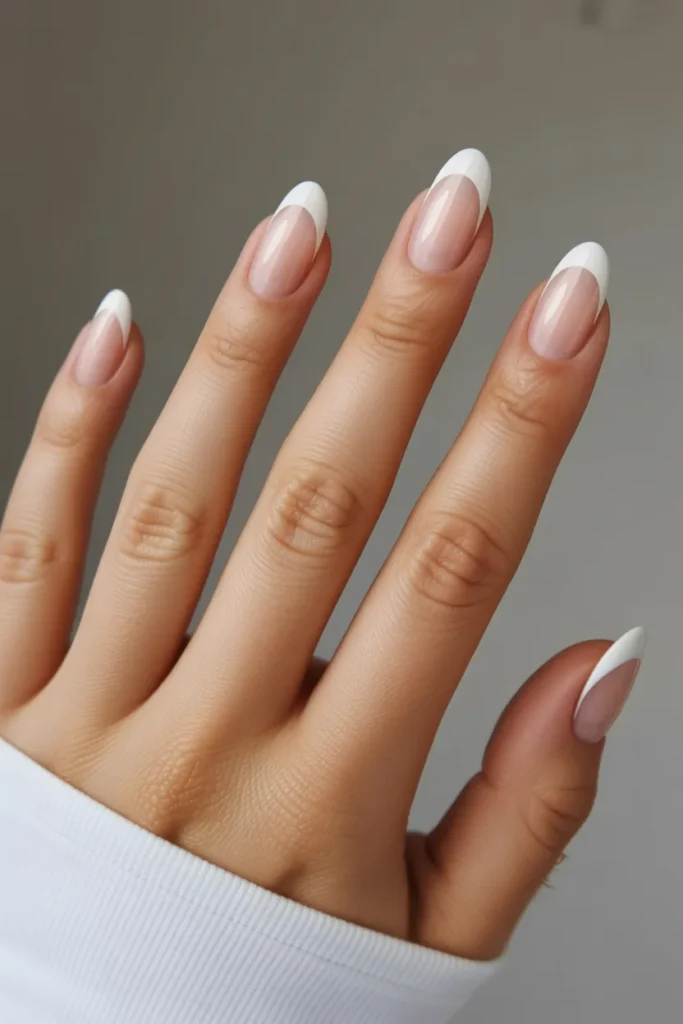 17. Reverse French Tip Nails — Inverted Elegance