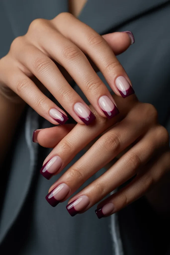 End of Summer Nails 19 18 Berry French Tips