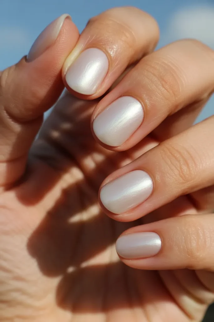 18. Summer Nails Simple — Milky White Glazed