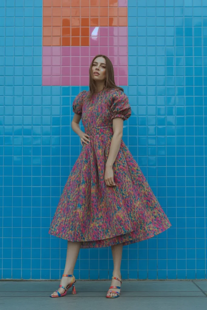 19. Bold Printed Midi Dress — Dopamine Dressing