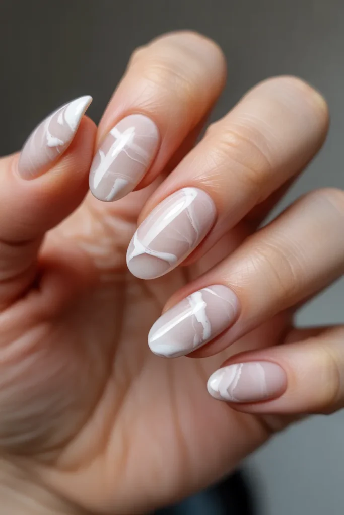 19. Marble Nails Design — 3D Embossed Texture