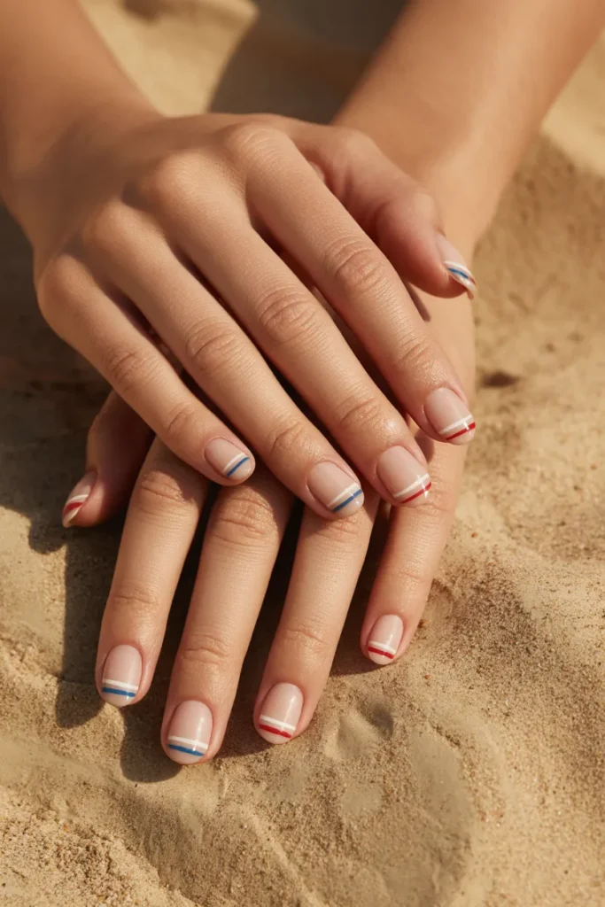Memorial Day Nails 20 19. Memorial Day Beach Day — Subtle Gel Nails