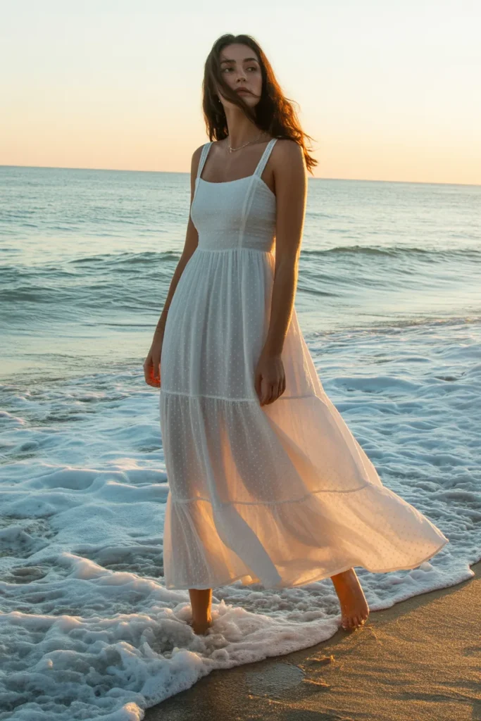 2. White Broderie Anglaise Maxi Dress