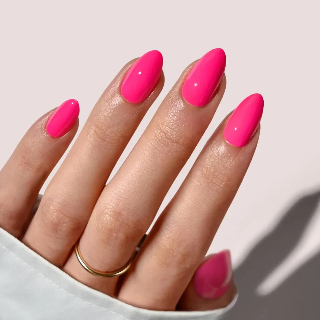 Summer Almond Nails 3 2.Pink Bright and Bold