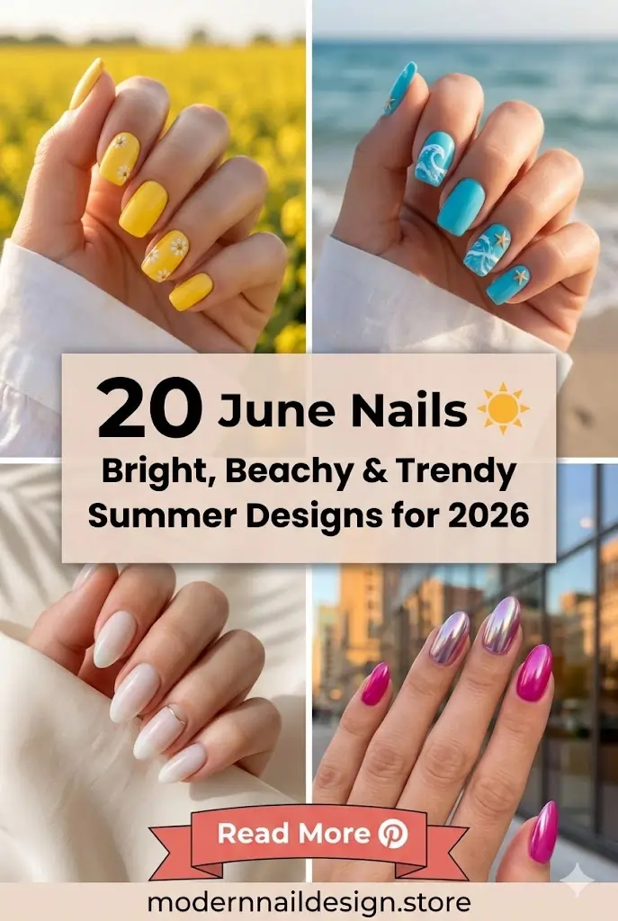 20 June Nails ☀️ Bright Beachy Trendy Summer Designs for 2026 1