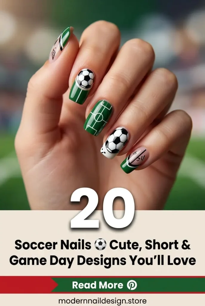 20 Soccer Nails ⚽ Cute Short Game Day Designs Youll Love 1