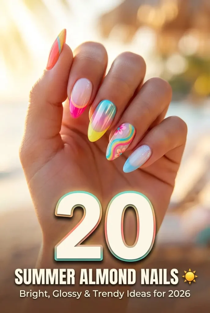 20 Summer Almond Nails ☀️ Bright Glossy Trendy Ideas for 2026 1