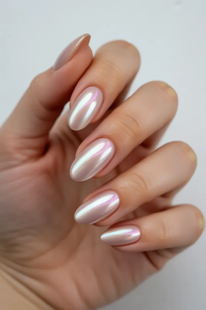20. Pink Cat Eye Nails Design Ideas — Glazed Donut Effect