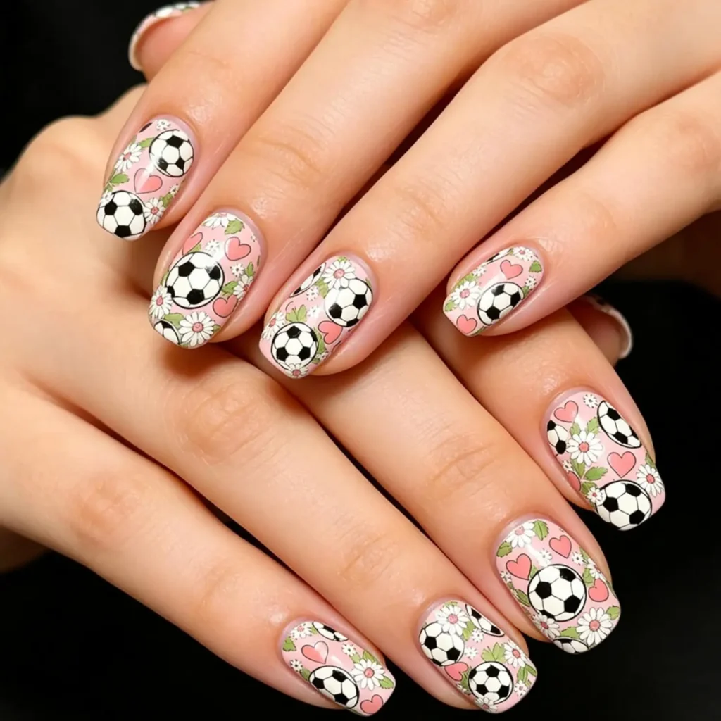 20.Soccer Press on Nails