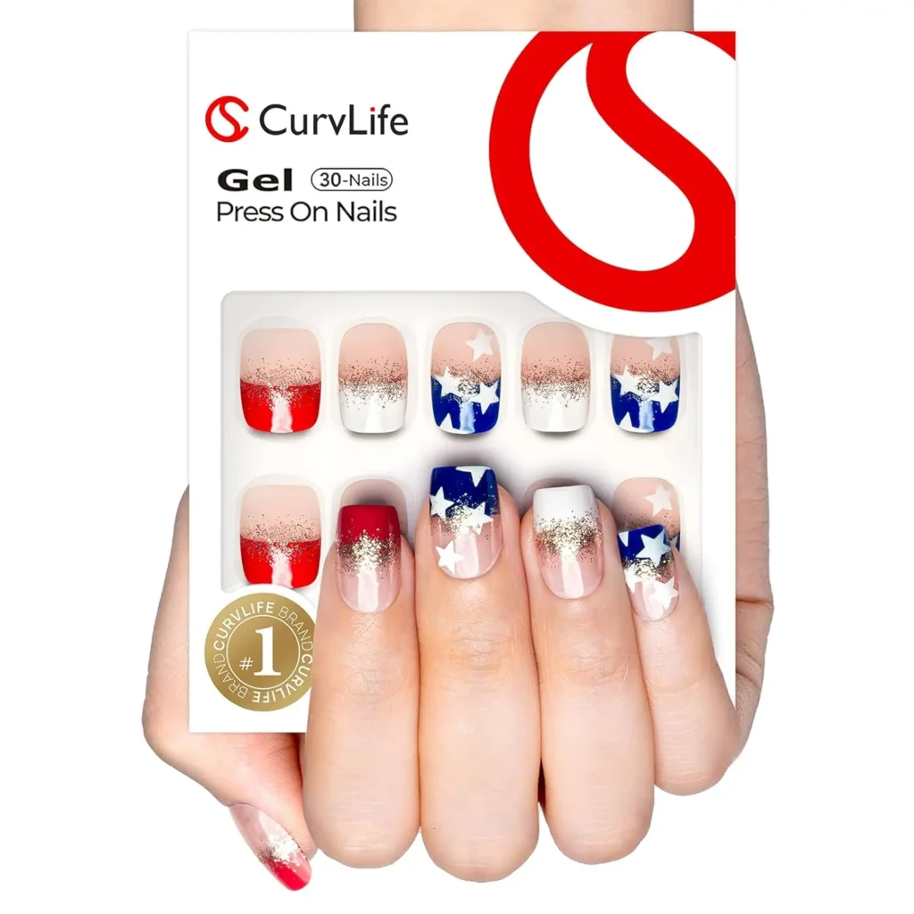 23.Bandana Print Americana Nails