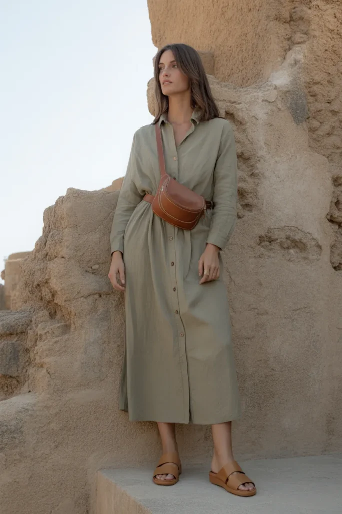 25. Holiday Linen Maxi Dress — Slow Travel Style