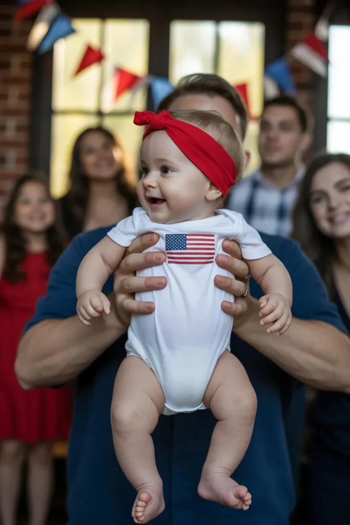 25. Infant 4th of July Outfit — American Flag Cotton Onesie