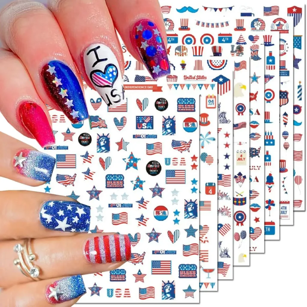 26.Minimalist One Nail USA Flag