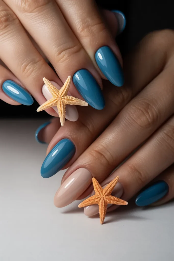 3. 3D Starfish Nails — Sculptured Sea Star
