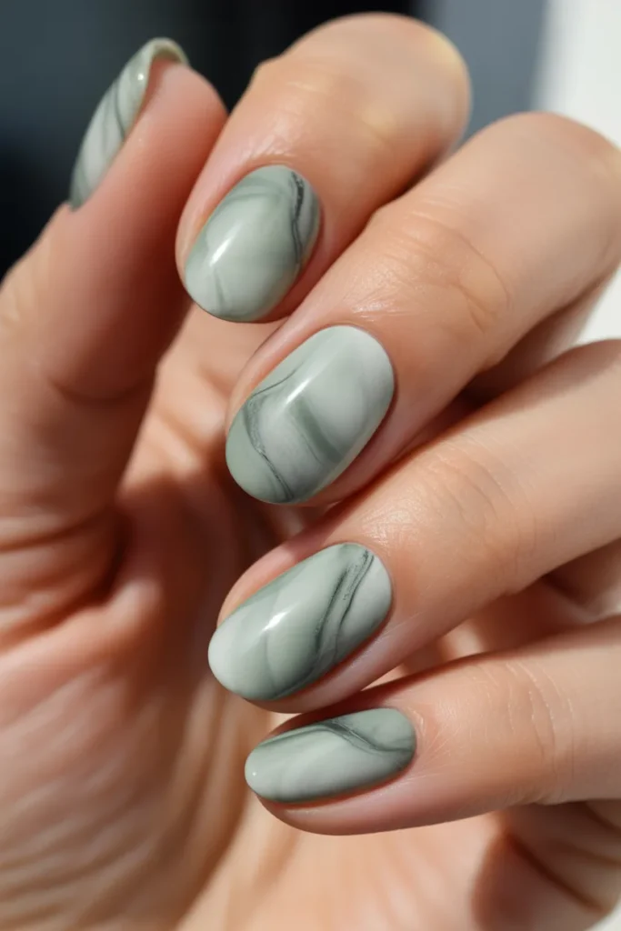 3. Sage Green Marble — Soft and Minimalist