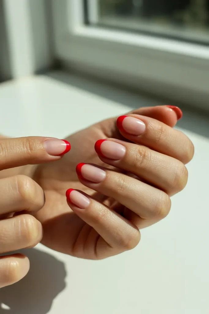 4th of July French Tip Nails 4 3. Simple Red Tip for Beginners Who Want a Quick Win