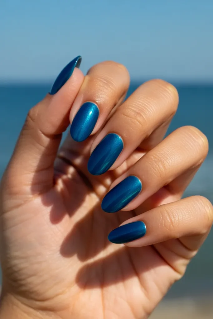 3. Summer Almond Nails Blue — Ocean and Sky