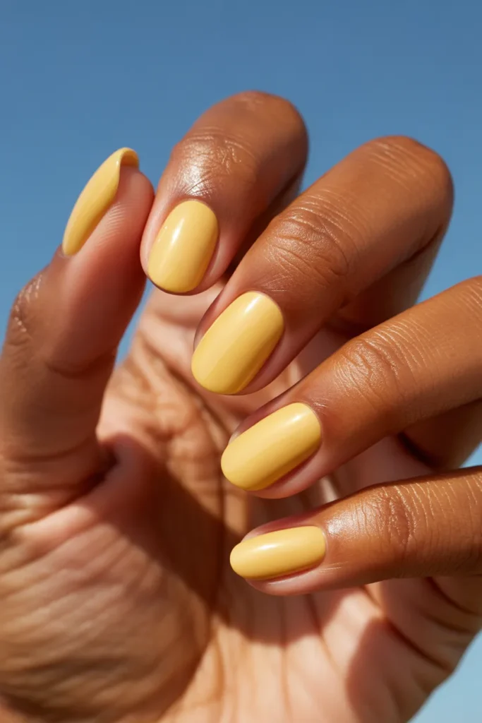 4. Butter Yellow June Nails — Sunshine Solid