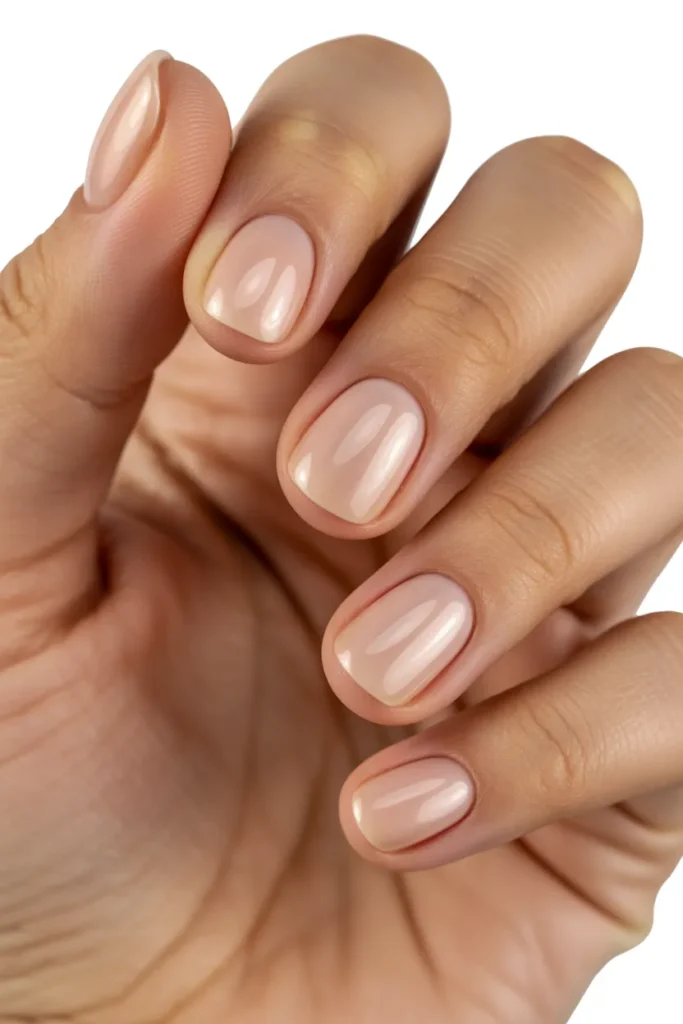 4. Simple Press On Nails — Glazed Nude Short