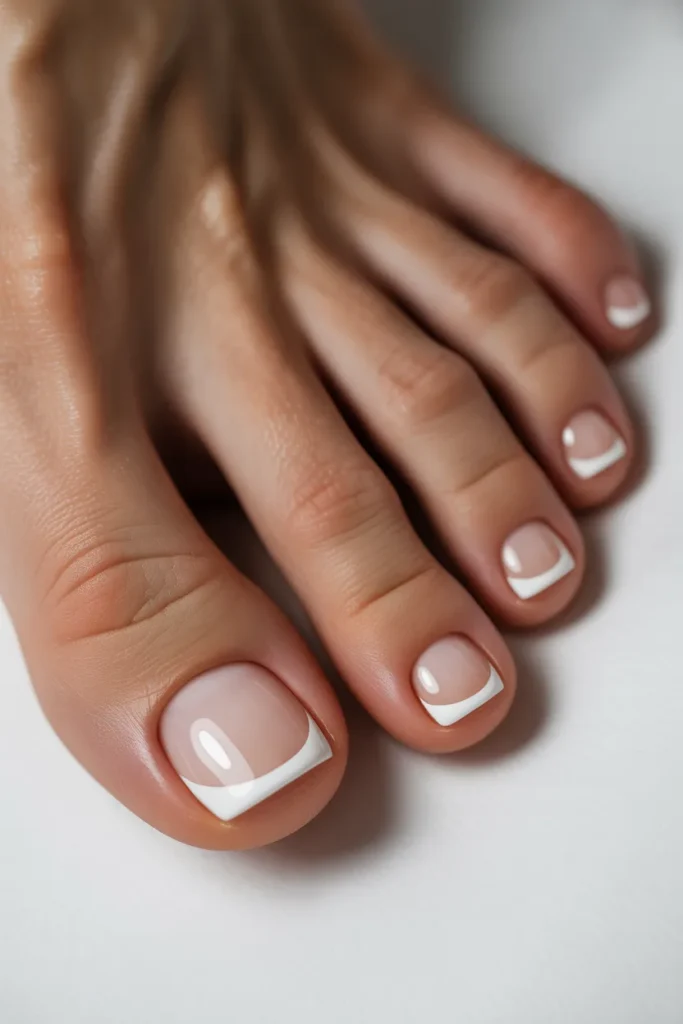 4. Summer Toenail Designs — French Tip Toes