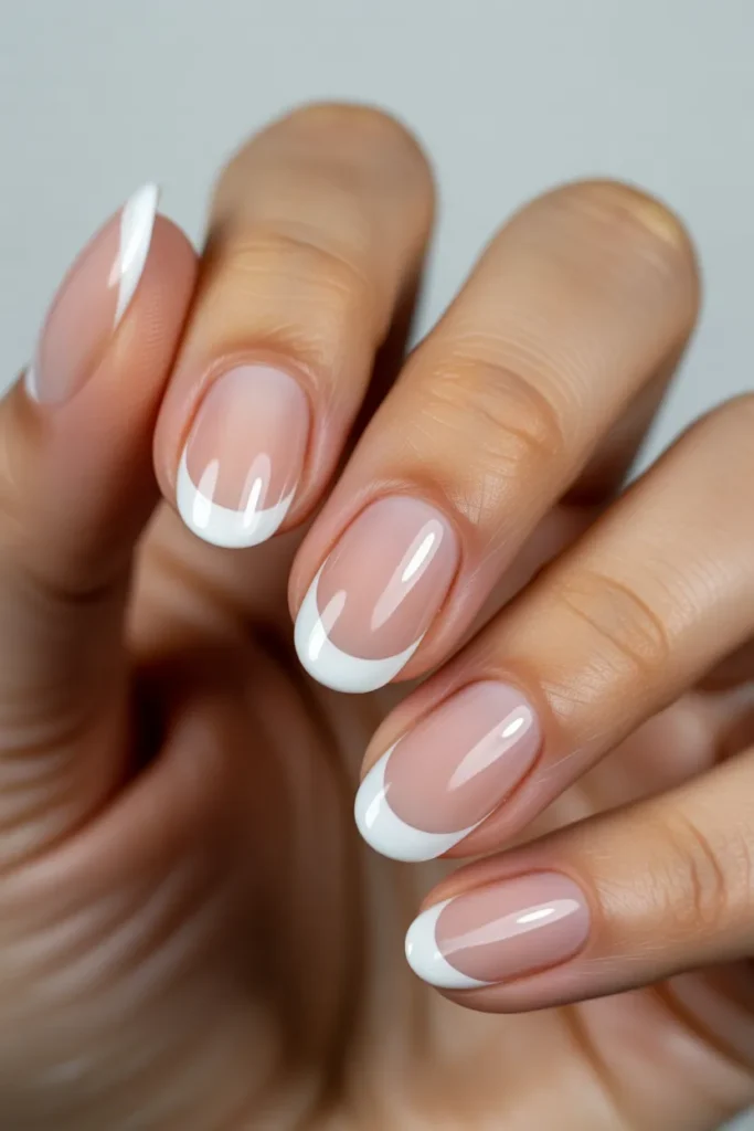 4. White French Tip Gel Nails — Long Lasting Precision