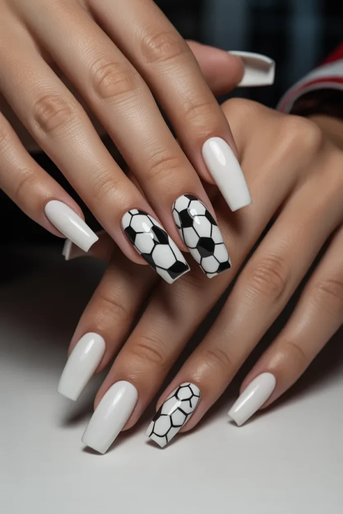 5. Soccer Ball Nail Design — 3D Dimensional Ball