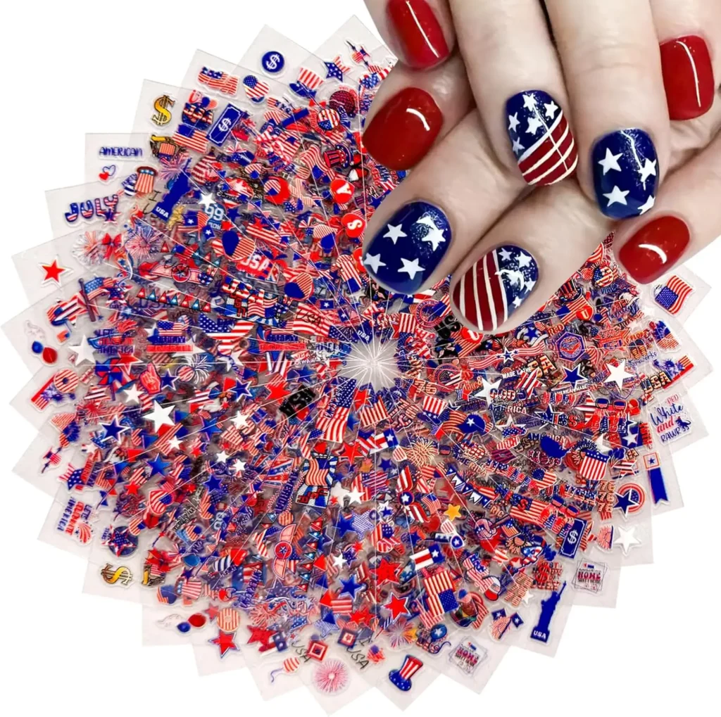 5.Fireworks Burst Nail Art