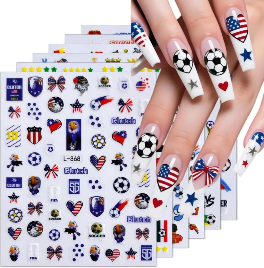 5.Soccer Ball Nail Design
