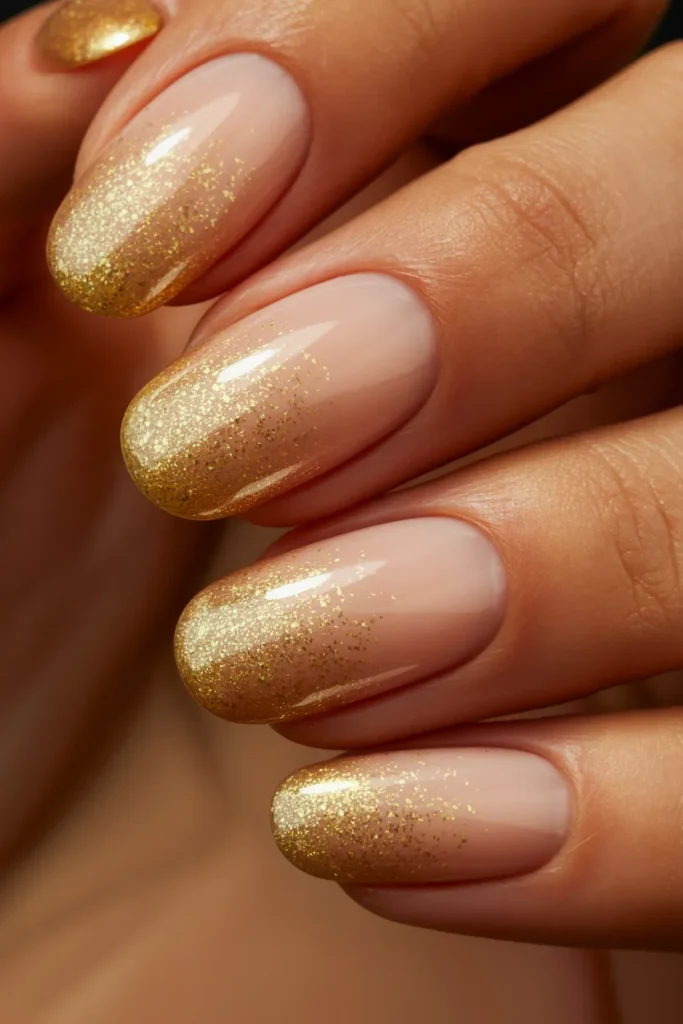 End of Summer Nails 7 6 Golden Shimmer Fade