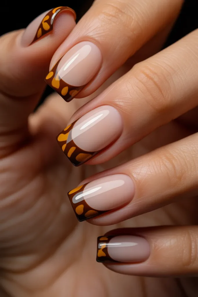 6. Animal Print French Tip — The Classy Crossover