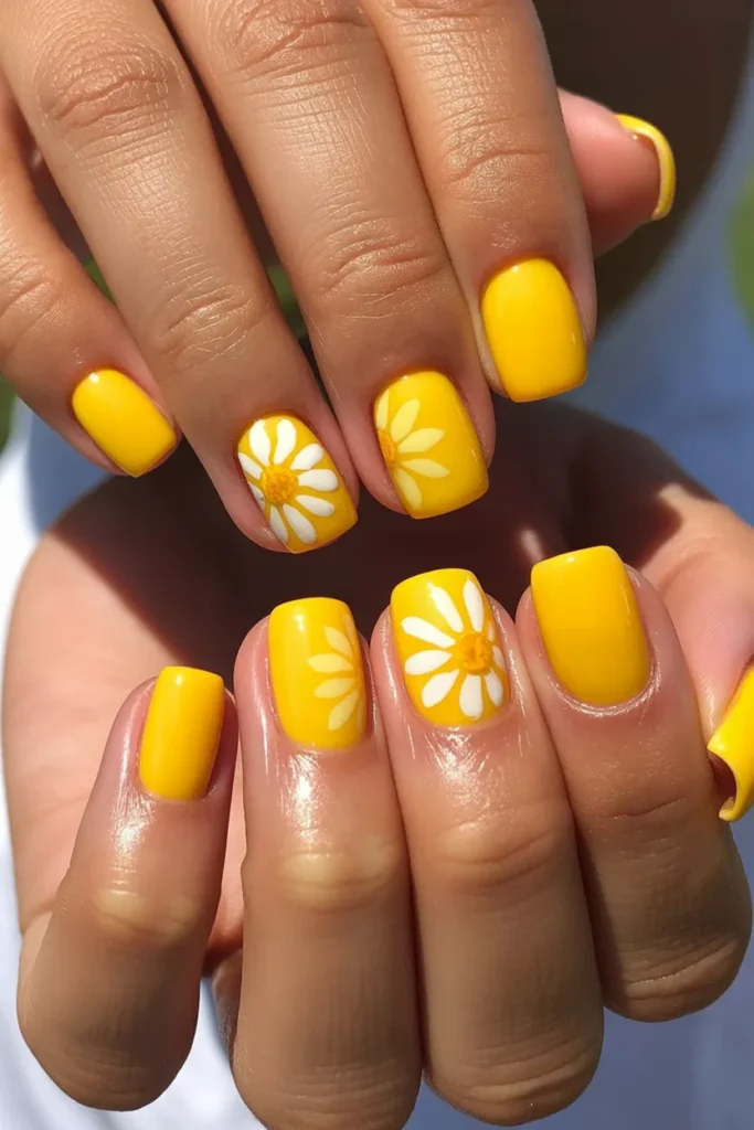 6. Daisy Nails Yellow — All Yellow Set