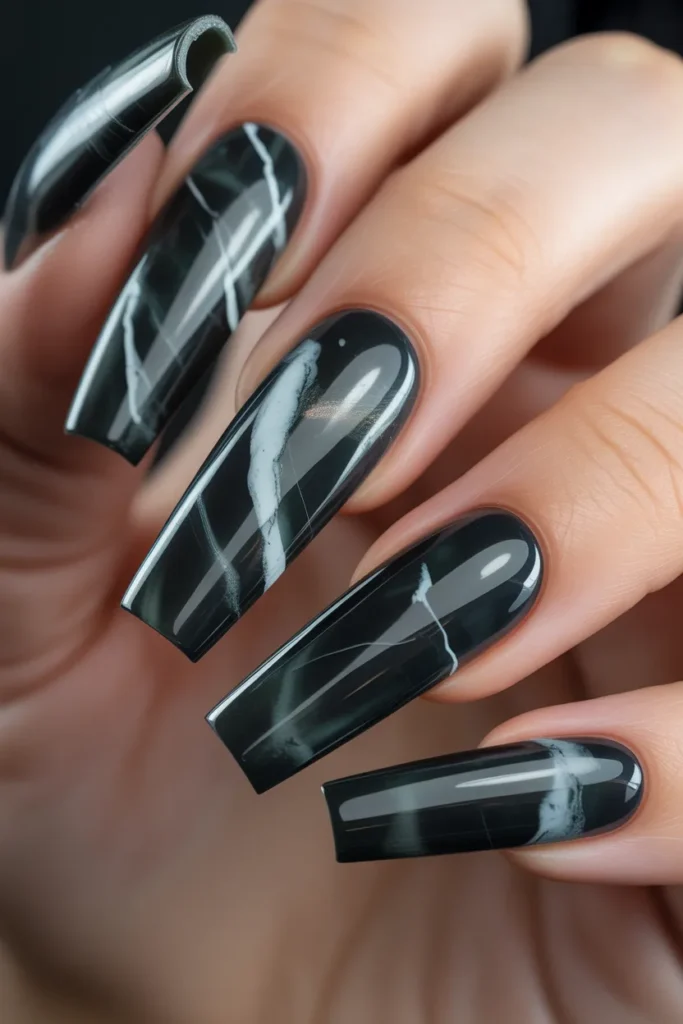 6. Dark Green Marble Coffin — Maximum Drama