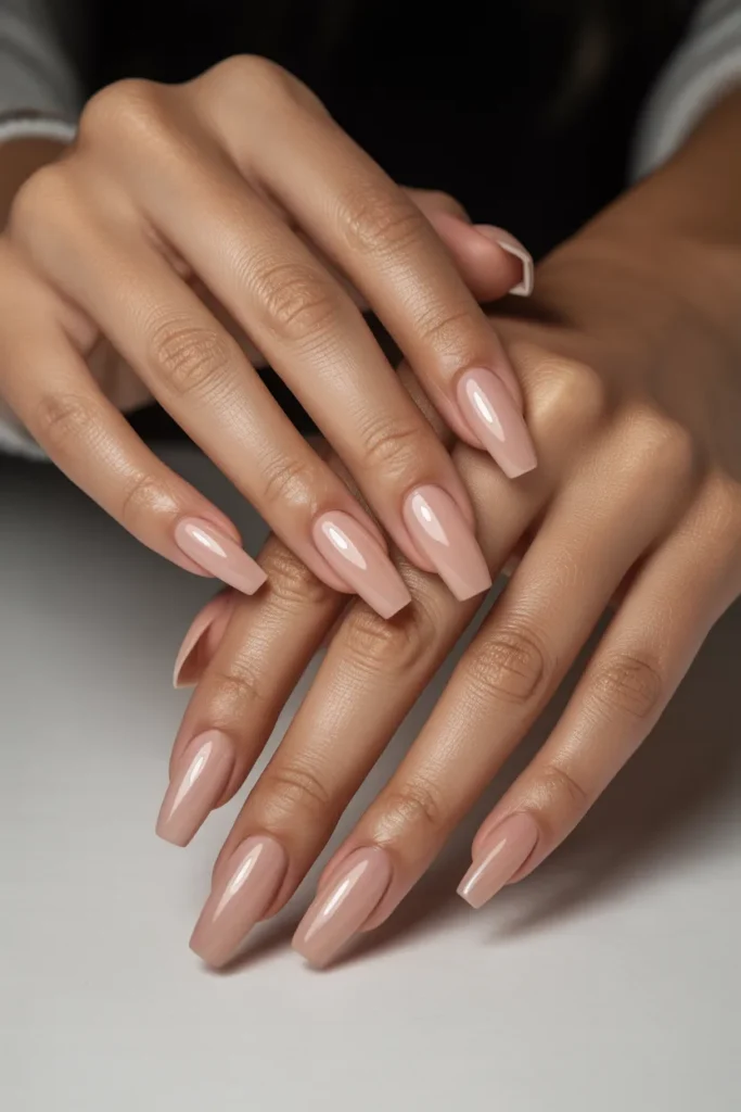 6. Medium Coffin Shape — Best Long Nail Idea for Chubby Fingers