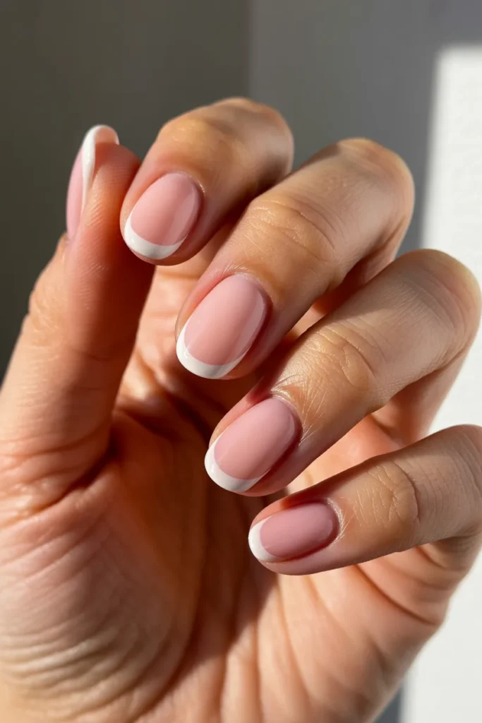 6. Pink and White French Tip Nails — The Soft Update