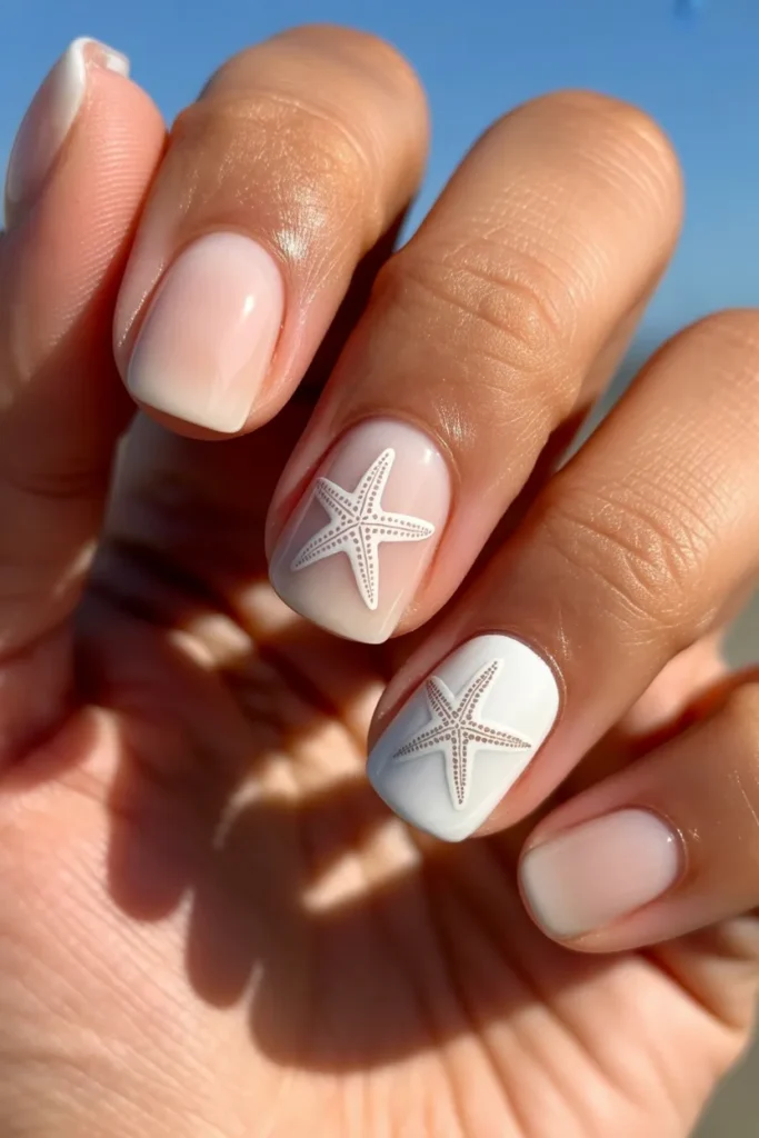 6. Starfish Nails Simple — Stamped Silhouette