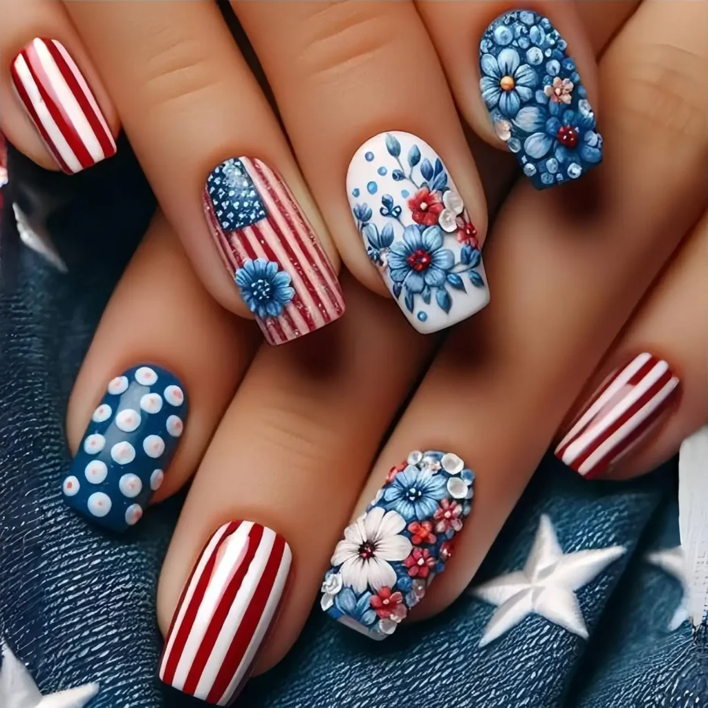6.Minimalist Red White Blue Stripes