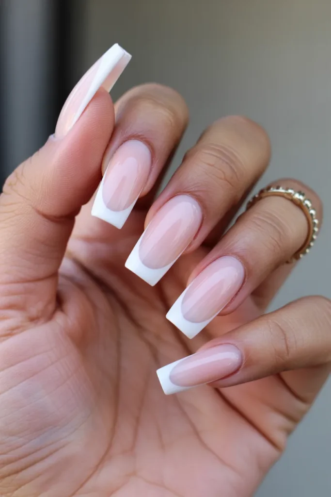 7. Kiss Press On Nails — French Tip Coffin Long
