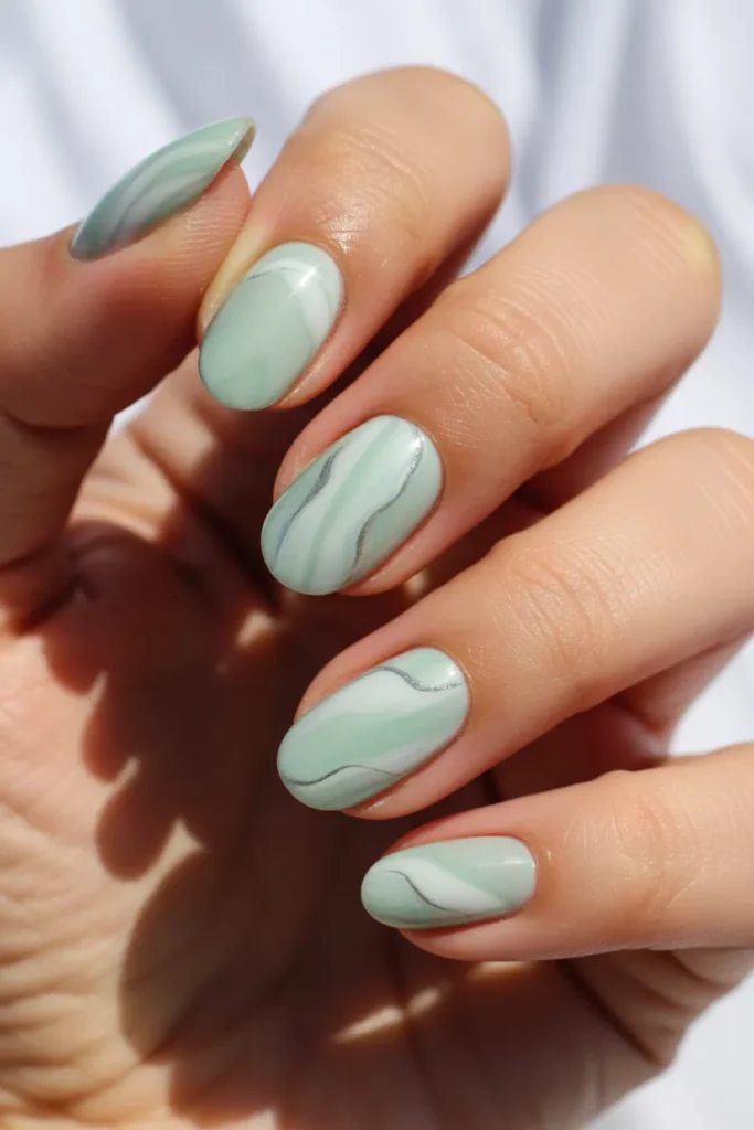 7. Mint Green Marble — Fresh and Modern