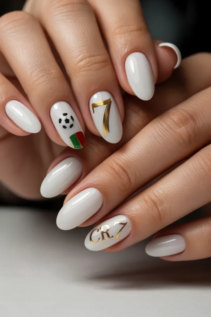 7. Soccer Nails Ronaldo — CR7 Jersey Number
