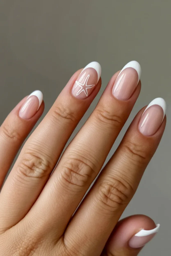 7. Starfish Nails French Tip — Coastal Classic Update