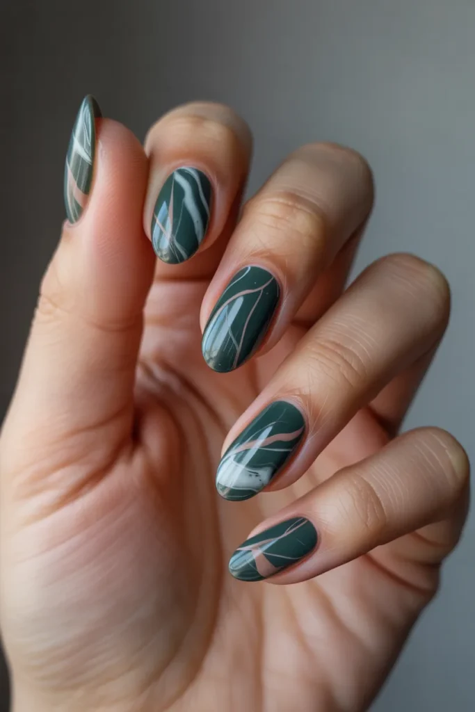 8. Green Marble with Pink Accents — Unexpected Pairing