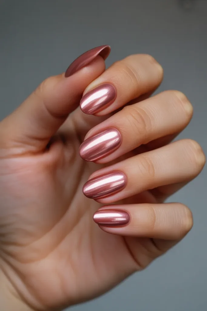 8. Mothers Day Nails 2026 — Chrome Blush Trend 1