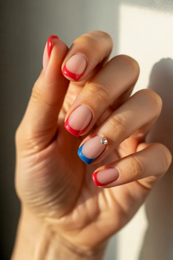 4th of July French Tip Nails 9 8. Short French Tip 4th of July Nails That Pack a Punch