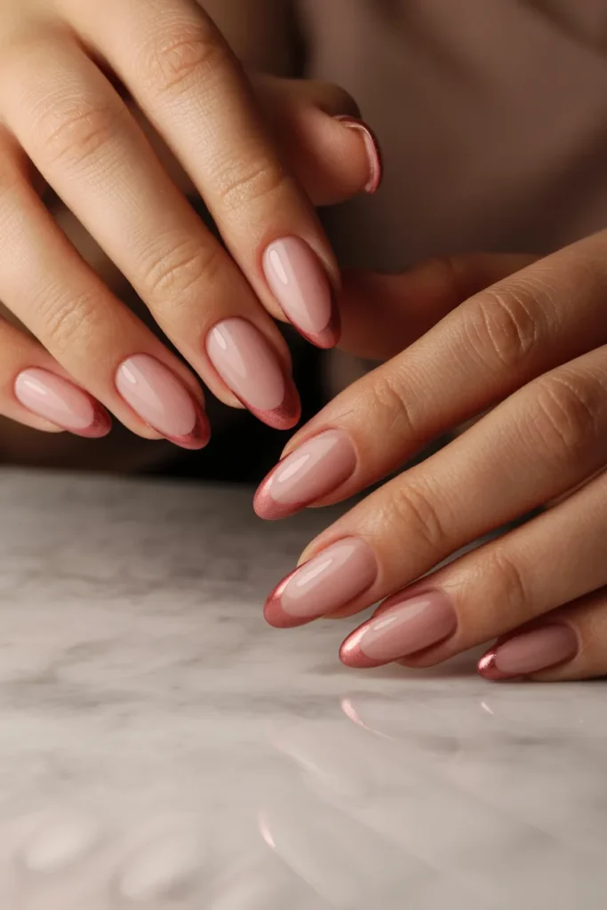 End of Summer Nails 10 9 Dusty Rose French Tips